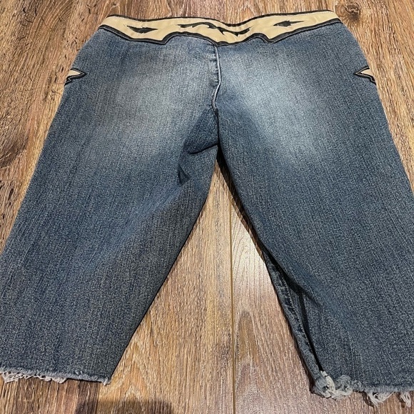 Vintage parasuco jeans short size 28 with beige leather details - Picture 7 of 8